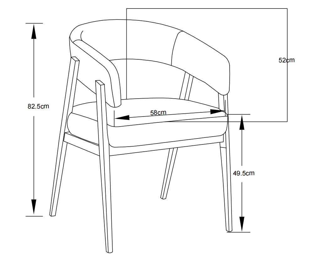 6 CHAISE ALICIA PIED EFFET CHENE ASSISES GRAIN MOKA