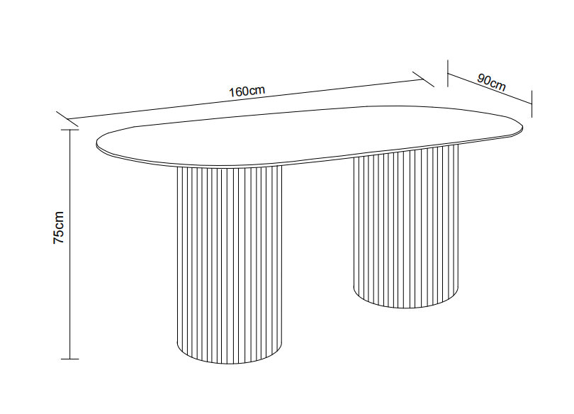 TABLE A MANGER KEYSHA PIED NOYER CERAMIQUE TRAVERTIN MAT 160x90x75cm