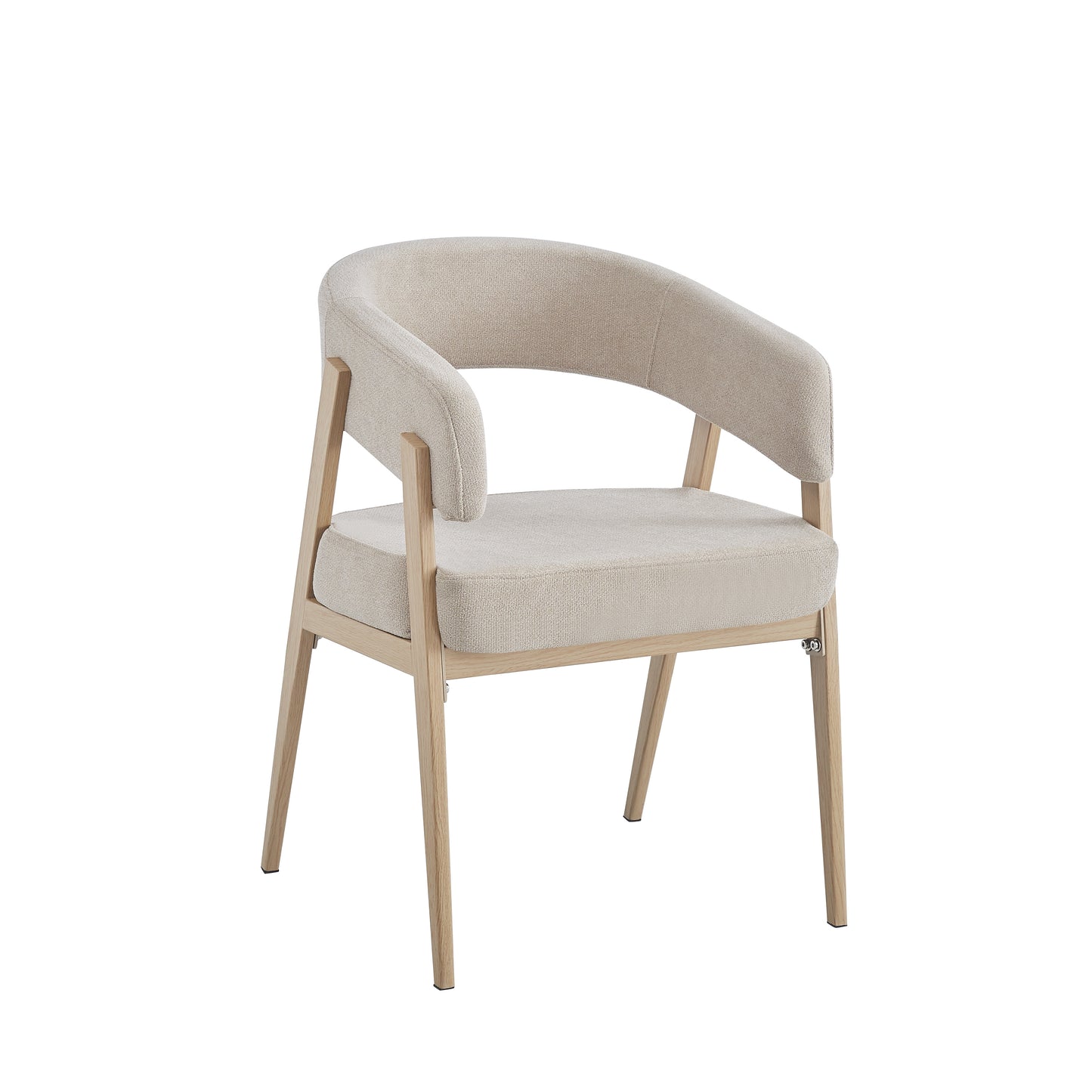 6 CHAISE ALICIA PIED EFFET CHENE ASSISES GRAIN MOKA