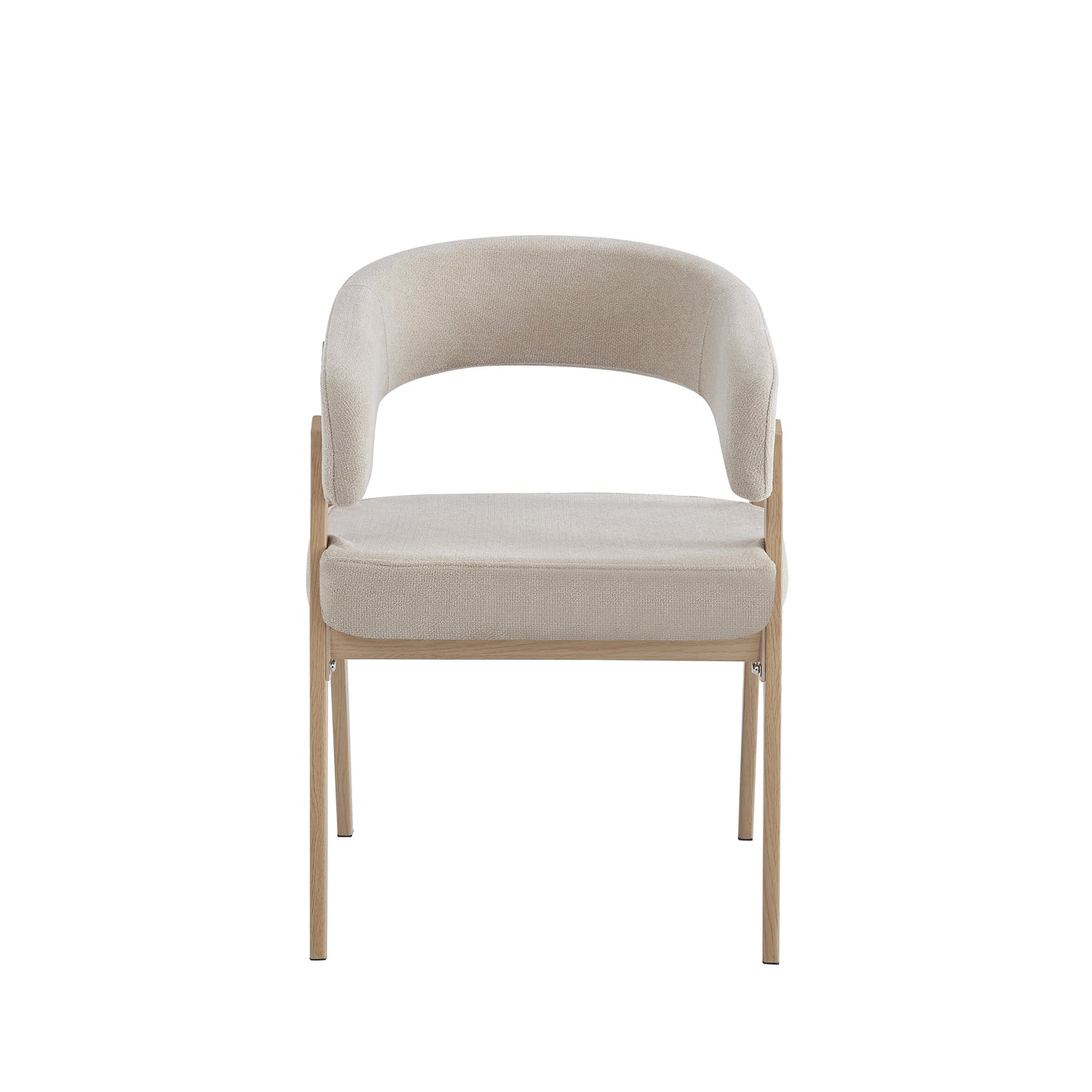 6 CHAISE ALICIA PIED EFFET CHENE ASSISES GRAIN MOKA