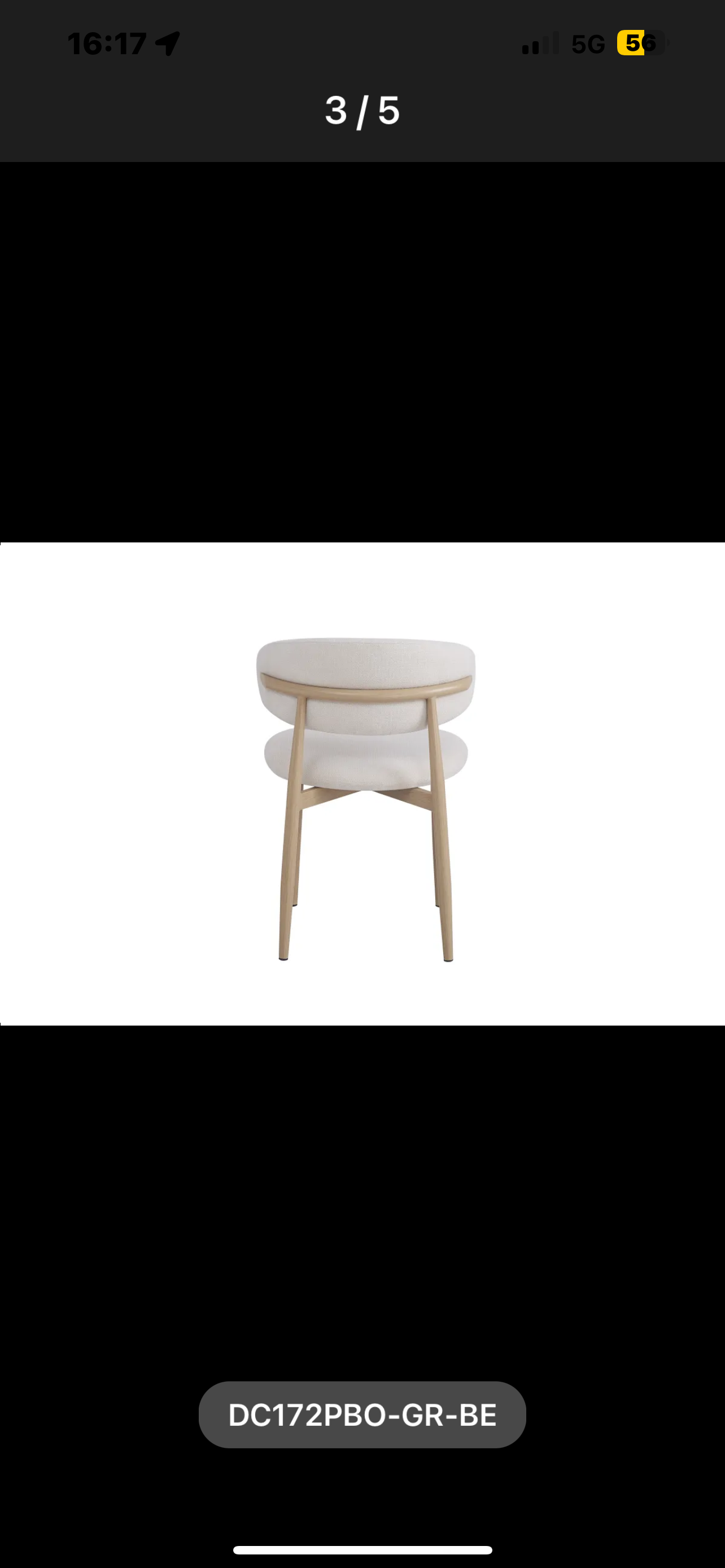 CHAISE LUCILE PIED EFFET BOIS GRAIN BEIGE